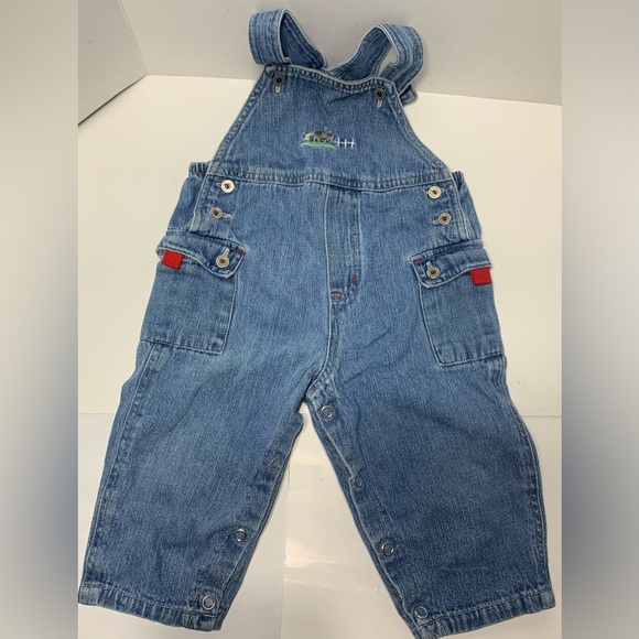 Cherokee Baby Play-wear Jean Overalls Cow Moo Moo Size 6-9 Months - Picture 1 of 6